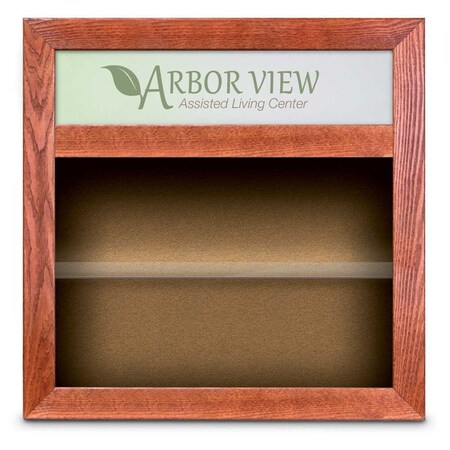 United Visual Products Outdoor Enclosed Combo Board, 42"x32", Satin Frame/Black & Cinnabar UVCB4232OD-BLACK-CINNABA
